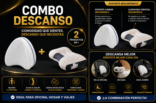 Combo almohada cervical y cojín lumbar ErgoSense - foto 2